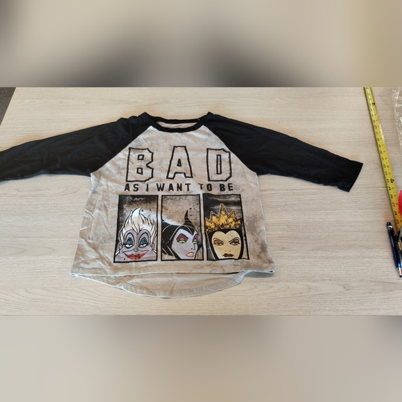 Disney Villains “Bad As I Want To Be” 3/4 Sleeve Women’s Shirt Small goth core - Picture 2 of 11
